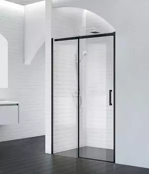 Душевая дверь в нишу BelBagno Acqua BF 1 120 C Nero профиль черный матовый, стекло прозрачное