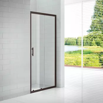 Душевая дверь в нишу Cezares Eco O-BF-1-120-C-NERO профиль черный, стекло прозрачное