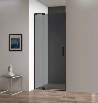 Душевая дверь в нишу Cezares Slider B-1 70/80 GRIGIO NERO профиль черный, стекло тонированное