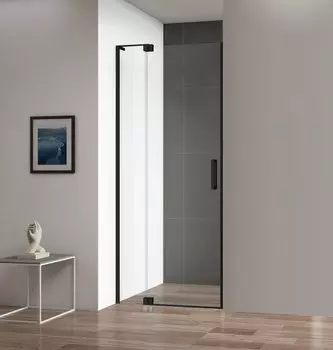 Душевая дверь в нишу Cezares Slider B-1 100/110 C NERO профиль черный, стекло прозрачное