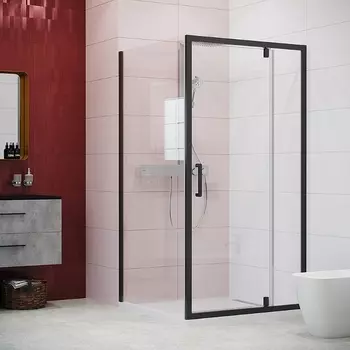 Душевая дверь в нишу Creto Astra 100 стекло прозрачное, профиль черный