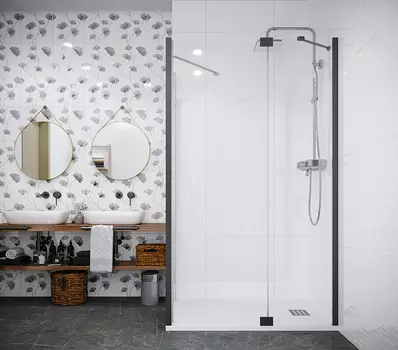 Душевая дверь в нишу Creto Tenta 140 стекло прозрачное, профиль хром