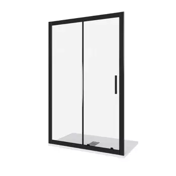 Душевая дверь в нишу Good Door Cofe WTW-120-C-B с черным профилем