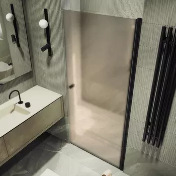 Душевая дверь в нишу Maybah Glass MGD-811-6 90х198 см, профиль черный, стекло бронза матовое