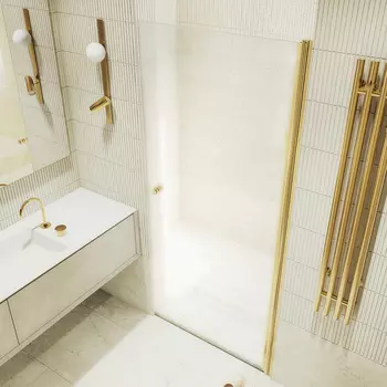 Душевая дверь в нишу Maybah Glass MGD-814-3 90х198 см, профиль золото, стекло сатин