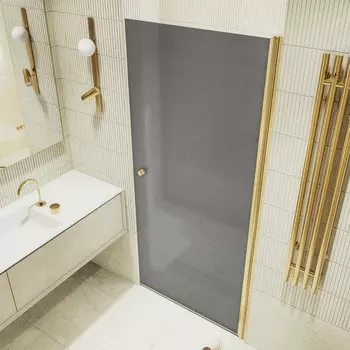 Душевая дверь в нишу Maybah Glass MGD-807-3 80х198 см, профиль золото, стекло графит матовый