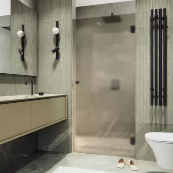 Душевая дверь в нишу Maybah Glass MGD-521-6 80,5х195 см, профиль черный, стекло бронза матовая