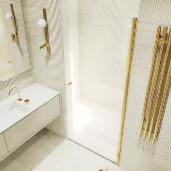 Душевая дверь в нишу Maybah Glass MGD-809-3 90х198 см, профиль золото, стекло бесцветное