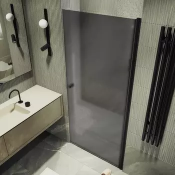 Душевая дверь в нишу Maybah Glass MGD-807-6 80х198 см, профиль черный, стекло графит матовый