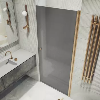 Душевая дверь в нишу Maybah Glass MGD-807-2 80х198 см, профиль бронза, стекло графит матовый