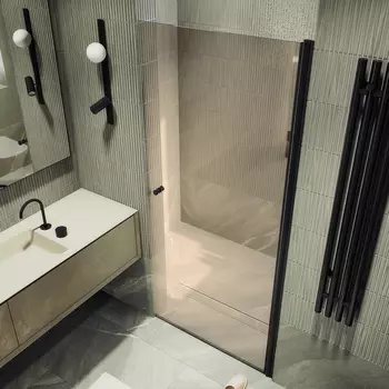 Душевая дверь в нишу Maybah Glass MGD-804-6 80х198 см, профиль черный, стекло бронза