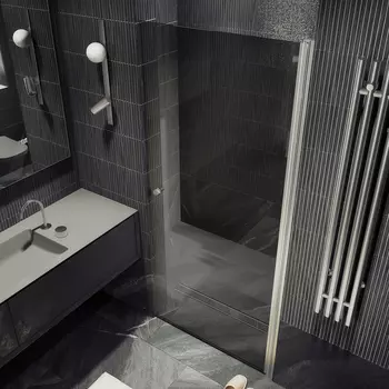 Душевая дверь в нишу Maybah Glass MGD-806-5 80х198 см, профиль хром матовый, стекло графит