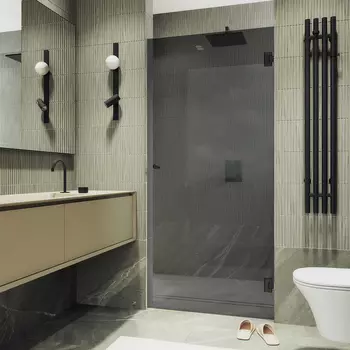 Душевая дверь в нишу Maybah Glass MGD-529-6 90,5х195 см, профиль черный, стекло графит