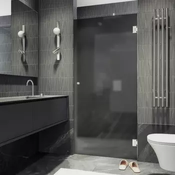 Душевая дверь в нишу Maybah Glass MGD-524-4 80,5х195 см, профиль хром глянцевый, стекло графит матовый