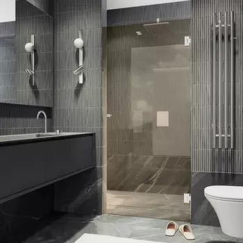 Душевая дверь в нишу Maybah Glass MGD-525-4 90,5х195 см, профиль хром глянцевый, стекло бронза