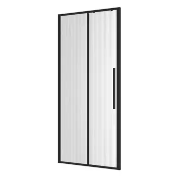 Душевая дверь в нишу Niagara Nova 100х195 см, профиль черный матовый, стекло рифленое