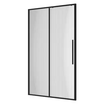 Душевая дверь в нишу Niagara Nova 120х195 см, профиль черный матовый, стекло рифленое