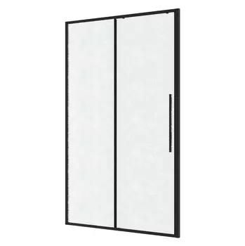Душевая дверь в нишу Niagara Nova 130х195 см, профиль черный матовый, стекло шиншилла