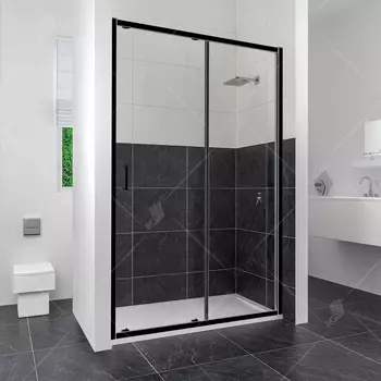 Душевая дверь в нишу RGW Classic CL-14B 100х185 профиль черный, стекло прозрачное