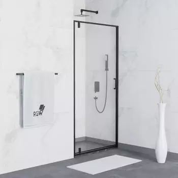Душевая дверь в нишу RGW Leipzig LE-102B 80х195 профиль черный, стекло прозрачное