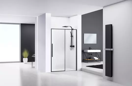 Душевая дверь в нишу RGW Stilvoll SV-12B 120х195 см, профиль черный, стекло прозрачное