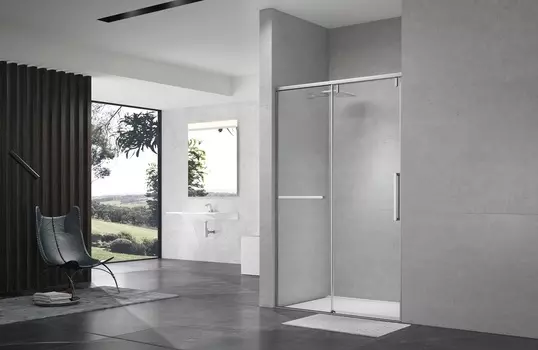 Душевая дверь в нишу Terminus Альба 01 140х220 профиль хром, стекло прозрачное