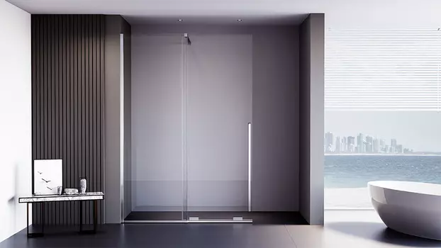 Душевая дверь в нишу Veconi Premium Trento PTDW-50CH 130х200 см, профиль хром, стекло прозрачное