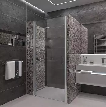 Душевая дверь в нишу Veconi Vianno VN-43 70x195 профиль хром. стекло прозрачное