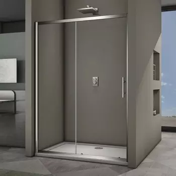 Душевая дверь в нишу Veconi Vianno VN-63 120x190 профиль хром, стекло прозрачное