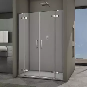 Душевая дверь в нишу Veconi Vianno VN-65 140x195 профиль хром, стекло прозрачное