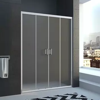 Душевая дверь в нишу Veconi Vianno VN-45 Pear 120x185 профиль хром. стекло рифленое