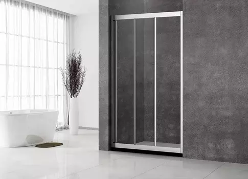 Душевая дверь в нишу Veconi Vianno VN-31 100x195 профиль хром. стекло прозрачное