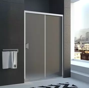 Душевая дверь в нишу Veconi Vianno VN-46 Pear 130x185 профиль хром. стекло рифленое