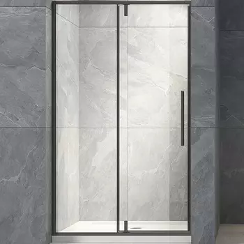 Душевая дверь в нишу Veconi Vianno VN-34B 120x195 профиль черный, стекло прозрачное