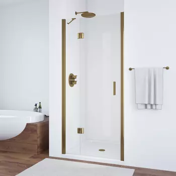 Душевая дверь в нишу Vegas Glass AFP 0100 05 01 L профиль бронза, стекло прозрачное