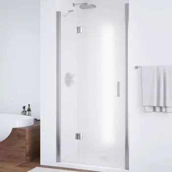 Душевая дверь в нишу Vegas Glass AFP 0110 08 10 L профиль глянцевый хром, стекло сатин, проем 63 см