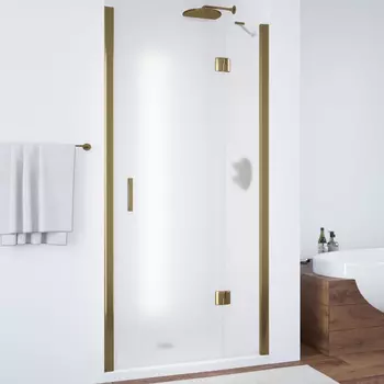 Душевая дверь в нишу Vegas Glass AFP 0120 05 10 R профиль бронза, стекло сатин