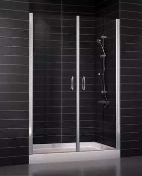 Душевая дверь в нишу Vegas Glass E2P 0085 08 01 профиль глянцевый хром, стекло прозрачное