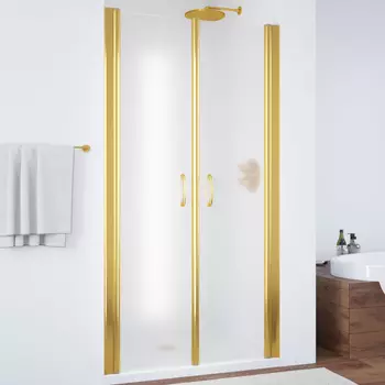 Душевая дверь в нишу Vegas Glass E2P 0090 09 10 профиль золото, стекло сатин
