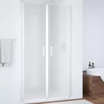Душевая дверь в нишу Vegas Glass E2P 0095 01 01 профиль белый, стекло прозрачное