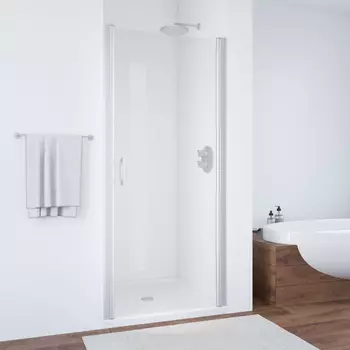 Душевая дверь в нишу Vegas Glass EP 0060 07 01 профиль матовый хром, стекло прозрачное