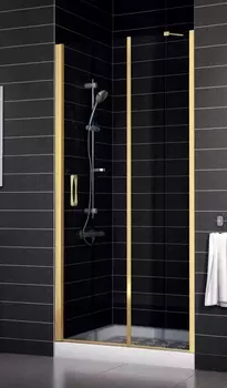 Душевая дверь в нишу Vegas Glass EP-F-1 0100 09 01 L профиль золото, стекло прозрачное