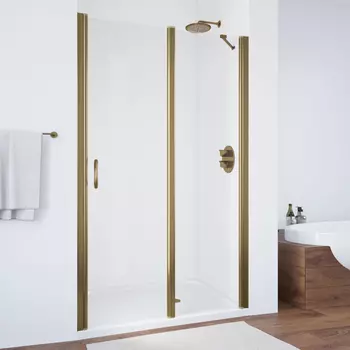 Душевая дверь в нишу Vegas Glass EP-F-1 0105 05 01 R профиль бронза, стекло прозрачное