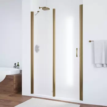 Душевая дверь в нишу Vegas Glass EP-F-1 0105 05 10 L профиль бронза, стекло сатин