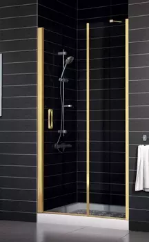 Душевая дверь в нишу Vegas Glass EP-F-1 0110 09 01 L профиль золото, стекло прозрачное