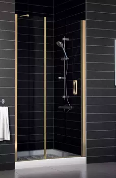 Душевая дверь в нишу Vegas Glass EP-F-1 0125 05 01 R профиль бронза, стекло прозрачное
