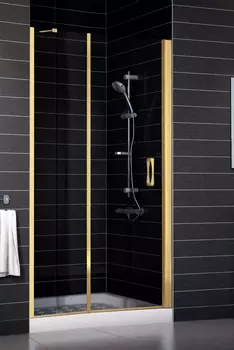 Душевая дверь в нишу Vegas Glass EP-F-1 0125 09 01 R профиль золото, стекло прозрачное