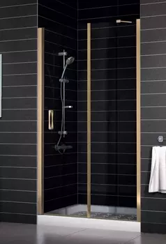 Душевая дверь в нишу Vegas Glass EP-F-1 0135 05 01 L профиль бронза, стекло прозрачное