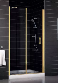 Душевая дверь в нишу Vegas Glass EP-F-1 0140 09 01 R профиль золото, стекло прозрачное