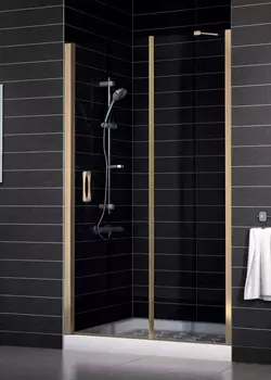 Душевая дверь в нишу Vegas Glass EP-F-1 0145 05 01 L профиль бронза, стекло прозрачное